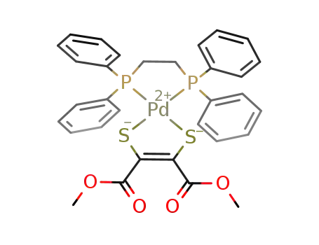 [Pd(S<sub>2</sub>C<sub>2</sub>(CO<sub>2</sub>CH<sub>3</sub>)2)((C<sub>6</sub>H<sub>5</sub>)2PCH<sub>2</sub>CH<sub>2</sub>P(C<sub>6</sub>H<sub>5</sub>)2)]
