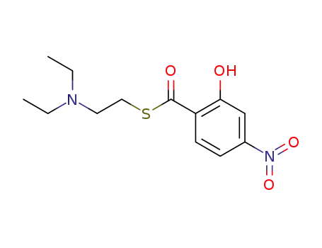 2-hydroxy-4-nitro-thiobenzoic acid <i>S</i>-(2-diethylamino-ethyl ester)