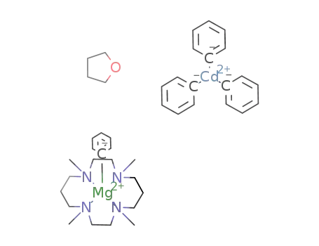 Molecular Structure of 342646-61-1 ([MgPh(1,4,7,11-tetramethyl-1,4,7,11-tetraazacyclotetradecane)][CdPh<sub>3</sub>] * THF)