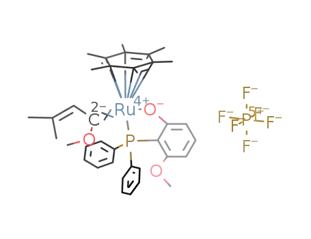 [(η(6)-C6Me6)Ru(=C(OMe)CH=CMe2)(P(2-O-6-MeOC6H3)Ph2-O,P)]PF6