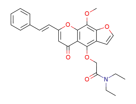 4-(diethylcarbamoyl-methoxy)-9-methoxy-7-<i>trans</i>-styryl-furo[3,2-<i>g</i>]chromen-5-one