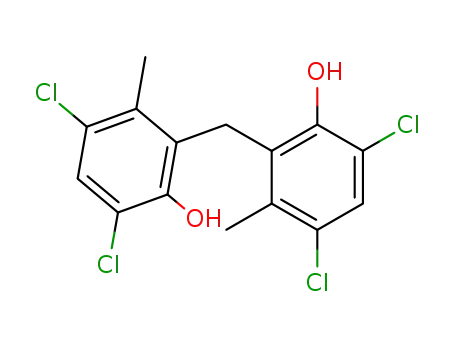 Molecular Structure of 106473-11-4 (4,6,4',6'-tetrachloro-3,3'-dimethyl-2,2'-methanediyl-di-phenol)