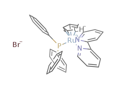 Molecular Structure of 97286-25-4 (Ru(C<sub>5</sub>H<sub>5</sub>)(P(C<sub>6</sub>H<sub>5</sub>)3)(C<sub>5</sub>H<sub>4</sub>N)2<sup>(1+)</sup>*Br<sup>(1-)</sup>=[Ru(C<sub>5</sub>H<sub>5</sub>)(P(C<sub>6</sub>H<sub>5</sub>)3)(C<sub>5</sub>H<sub>4</sub>N)2]Br)