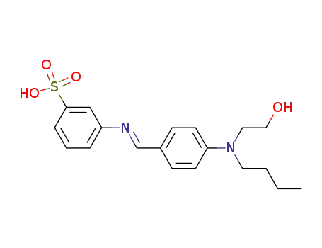 Molecular Structure of 103649-44-1 (3-{4-[butyl-(2-hydroxy-ethyl)-amino]-benzylidenamino}-benzenesulfonic acid)