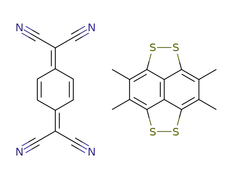 Molecular Structure of 110364-84-6 (3,4,7,8-Tetramethyl-1,2,5,6-tetrathia-cyclopenta[fg]acenaphthylene; compound with 2-(4-dicyanomethylene-cyclohexa-2,5-dienylidene)-malononitrile)
