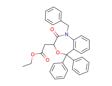 (1-Benzyl-2-oxo-5,5-diphenyl-1,2,3,5-tetrahydro-benzo[e][1,4]oxazepin-3-yl)-acetic acid ethyl ester