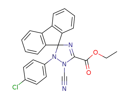 2'-(4-chloro-phenyl)-1'-cyano-spiro[fluorene-9,3'-[1,2,4]triazole]-5'-carboxylic acid ethyl ester