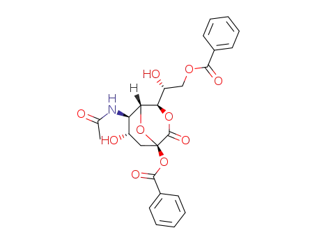 Molecular Structure of 121409-24-3 (5-acetamido-2,9-di-O-benzoyl-3,5-dideoxy-D-glycero-β-D-galacto-2-nonulopyranosono-1,7-lactone)