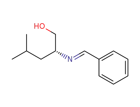 Molecular Structure of 86910-45-4 ((R)-4-Methyl-2-{[1-phenyl-meth-(E)-ylidene]-amino}-pentan-1-ol)