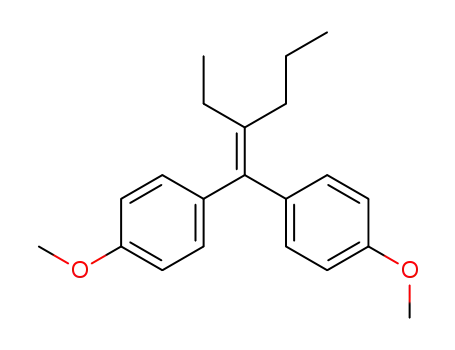 Molecular Structure of 95282-69-2 (2-Ethyl-1,1-bis-(4-methoxy-phenyl)-penten-<sup>(1)</sup>)