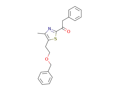 Molecular Structure of 138536-13-7 (Ethanone, 1-[4-methyl-5-[2-(phenylmethoxy)ethyl]-2-thiazolyl]-2-phenyl-)