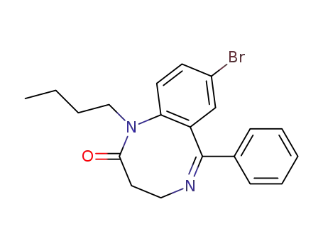 Molecular Structure of 63594-50-3 (1,5-Benzodiazocin-2(1H)-one, 8-bromo-1-butyl-3,4-dihydro-6-phenyl-)