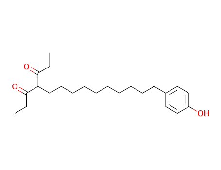Molecular Structure of 62325-90-0 (3,5-Heptanedione, 4-[10-(4-hydroxyphenyl)decyl]-)