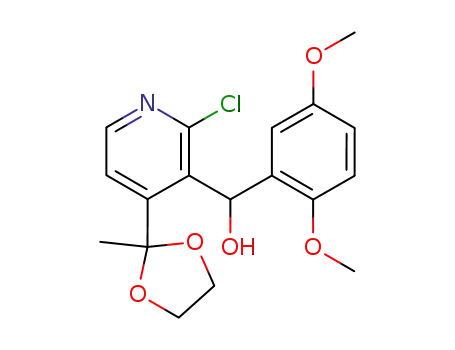 Molecular Structure of 112039-70-0 (3-Pyridinemethanol,
2-chloro-a-(2,5-dimethoxyphenyl)-4-(2-methyl-1,3-dioxolan-2-yl)-)