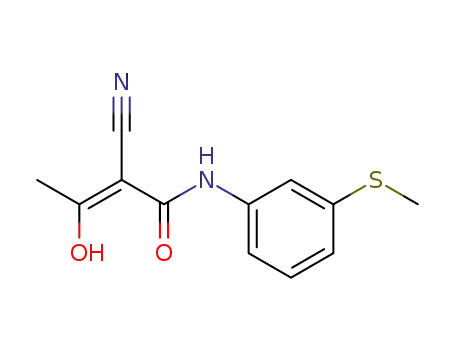 Molecular Structure of 62004-34-6 (2-Butenamide, 2-cyano-3-hydroxy-N-[3-(methylthio)phenyl]-)