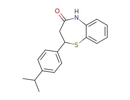 Molecular Structure of 77261-90-6 (2-(4-Isopropyl-phenyl)-2,3-dihydro-5H-benzo[b][1,4]thiazepin-4-one)
