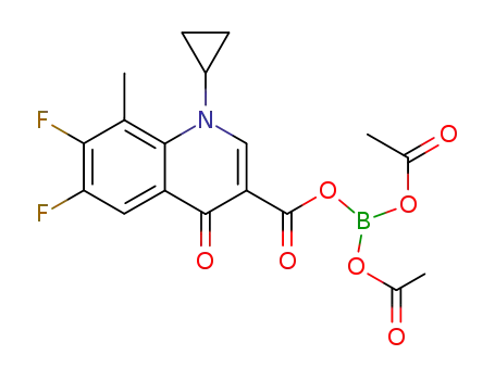 1-Cyclopropyl-6,7-difluoro-1,4-dihydro-8-methyl-4-oxoquinoline-3-carboxylic Acid B(OCOCH<sub>3</sub>)2 Chelate