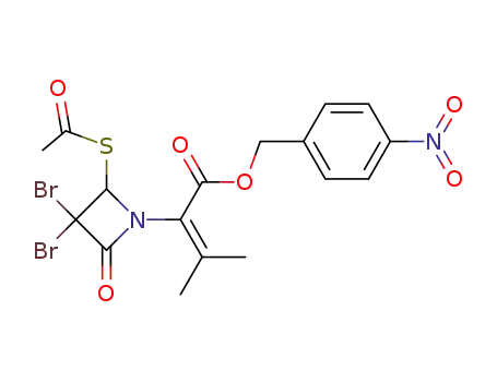 2-(2-Acetylsulfanyl-3,3-dibromo-4-oxo-azetidin-1-yl)-3-methyl-but-2-enoic acid 4-nitro-benzyl ester