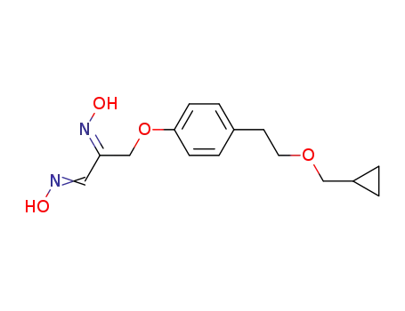Molecular Structure of 125721-11-1 (3-[4-(2-Cyclopropylmethoxy-ethyl)-phenoxy]-2-[(Z)-hydroxyimino]-propionaldehyde oxime)