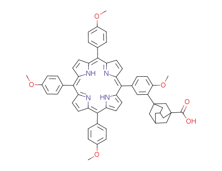 Molecular Structure of 142230-19-1 (3-{2-Methoxy-5-[(5Z,10Z,14Z,19Z)-10,15,20-tris-(4-methoxy-phenyl)-porphyrin-5-yl]-phenyl}-adamantane-1-carboxylic acid)