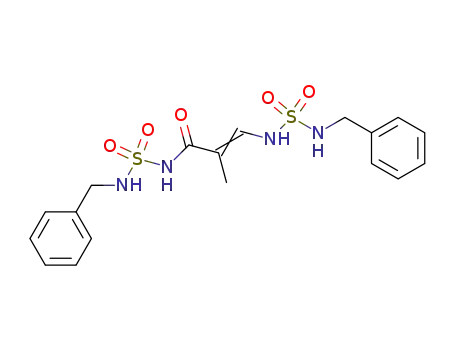 Molecular Structure of 93252-82-5 (2-Propenamide,
2-methyl-N-[[(phenylmethyl)amino]sulfonyl]-3-[[[(phenylmethyl)amino]sulf
onyl]amino]-)