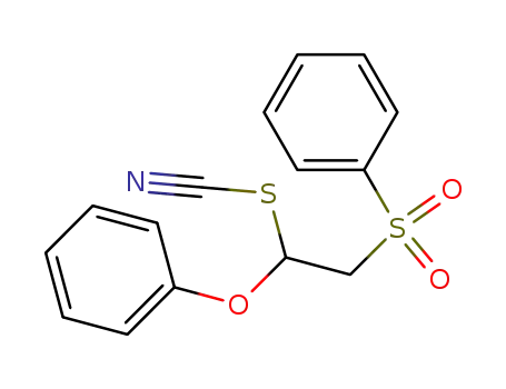 Molecular Structure of 63053-37-2 (Thiocyanic acid, 1-phenoxy-2-(phenylsulfonyl)ethyl ester)