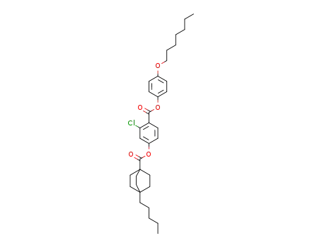 Molecular Structure of 82928-27-6 (4-Pentyl-bicyclo[2.2.2]octane-1-carboxylic acid 3-chloro-4-(4-heptyloxy-phenoxycarbonyl)-phenyl ester)