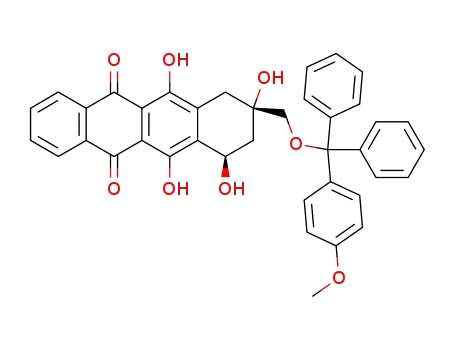 1,2,3,4,6,11-hexahydro-1(R),3(S),5,12-tetrahydroxy-3-hydroxymethyl-13-p-methoxytriphenylmethyl-6,11-naphthacene dione