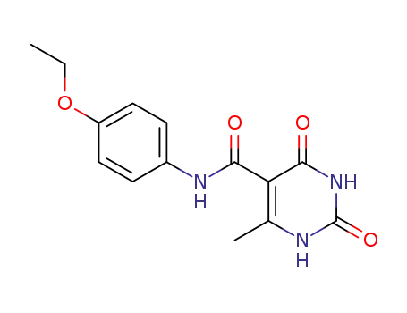 Molecular Structure of 114020-84-7 (5-Pyrimidinecarboxamide,
N-(4-ethoxyphenyl)-1,2,3,4-tetrahydro-6-methyl-2,4-dioxo-)