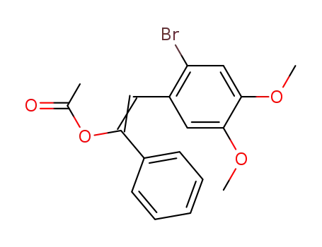 Molecular Structure of 63110-61-2 (Benzenemethanol, a-[(2-bromo-4,5-dimethoxyphenyl)methylene]-,
acetate)