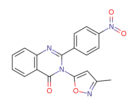 Molecular Structure of 90059-42-0 (4(3H)-Quinazolinone, 3-(3-methyl-5-isoxazolyl)-2-(4-nitrophenyl)-)