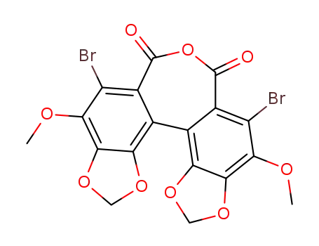 Molecular Structure of 166186-30-7 (3,3'-dibromo-4,4'-dimethoxy-5,6,5',6'-bis(methylenedioxy)biphenyl-2,2'-dicarboxylic anhydride)