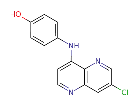 Molecular Structure of 105758-98-3 (Phenol, 4-[(7-chloro-1,5-naphthyridin-4-yl)amino]-)