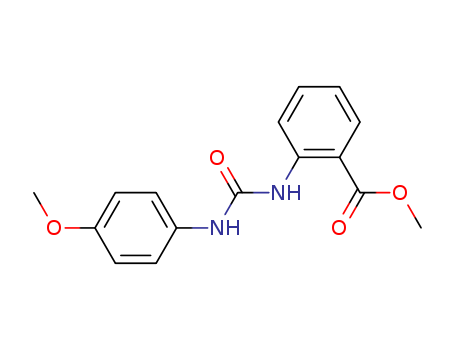 Molecular Structure of 19959-40-1 (Benzoic acid, 2-[[[(4-methoxyphenyl)amino]carbonyl]amino]-, methyl
ester)