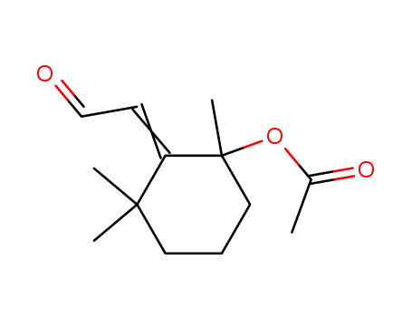 Molecular Structure of 52378-75-3 (Acetic acid 1,3,3-trimethyl-2-[2-oxo-eth-(Z)-ylidene]-cyclohexyl ester)