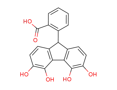 Molecular Structure of 103507-71-7 (2-(3,4,5,6-Tetrahydroxy-9H-fluoren-9-yl)-benzoic acid)