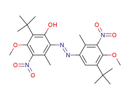 Molecular Structure of 72900-76-6 (2-tert-Butyl-6-(5-tert-butyl-4-methoxy-2-methyl-3-nitro-phenylazo)-3-methoxy-5-methyl-4-nitro-phenol)