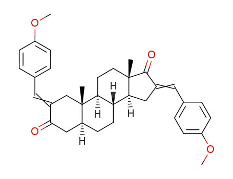 Molecular Structure of 25825-84-7 ((5S,8R,9S,10S,13S,14S)-16-[1-(4-Methoxy-phenyl)-meth-(Z)-ylidene]-2-[1-(4-methoxy-phenyl)-meth-(E)-ylidene]-10,13-dimethyl-tetradecahydro-cyclopenta[a]phenanthrene-3,17-dione)