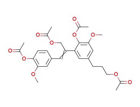 1-(3-Methoxy-4-acetoxy-phenyl)-2-<2-acetoxy-3-methoxy-5-(3-acetoxy-propyl)-phenyl>-3-acetoxy-prop-1-en