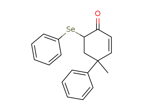 Molecular Structure of 67132-98-3 (2-Cyclohexen-1-one, 4-methyl-4-phenyl-6-(phenylseleno)-)