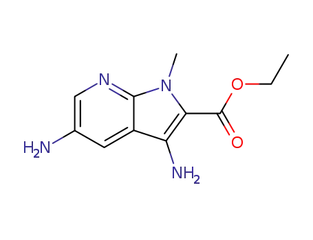 Molecular Structure of 293735-85-0 (1H-Pyrrolo[2,3-b]pyridine-2-carboxylic acid, 3,5-diamino-1-methyl-, ethyl ester)