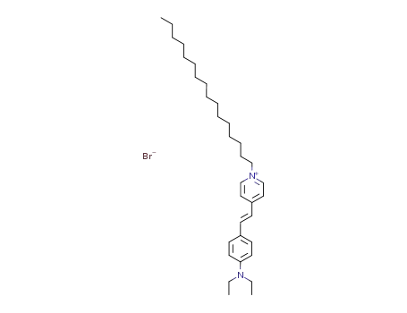 Molecular Structure of 166267-25-0 ((E)-N-hexadecyl-4-[2-(4-diethylaminophenyl)ethenyl]pyridinuim bromide)