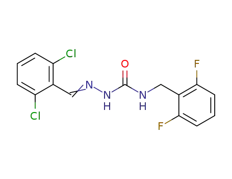 Molecular Structure of 64303-55-5 (Hydrazinecarboxamide,
2-[(2,6-dichlorophenyl)methylene]-N-[(2,6-difluorophenyl)methyl]-)