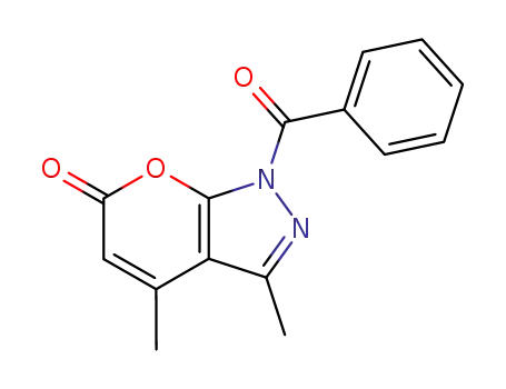 Pyrano[2,3-c]pyrazol-6(1H)-one, 1-benzoyl-3,4-dimethyl-