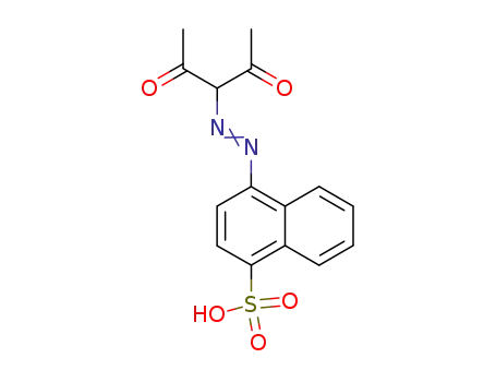 Molecular Structure of 62469-63-0 (1-Naphthalenesulfonic acid, 4-[(1-acetyl-2-oxopropyl)azo]-)