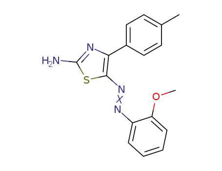 Molecular Structure of 33170-14-8 (5-(2-Methoxy-phenylazo)-4-p-tolyl-thiazol-2-ylamine)