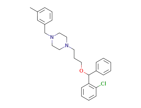 Molecular Structure of 116029-09-5 (1-[3-(2-chloro-benzhydryloxy)-propyl]-4-(3-methyl-benzyl)-piperazine)