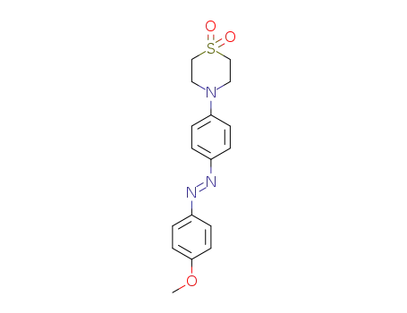 Molecular Structure of 78866-05-4 (Thiomorpholine, 4-[4-[(4-methoxyphenyl)azo]phenyl]-, 1,1-dioxide)
