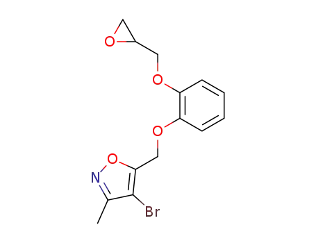 Molecular Structure of 90288-60-1 (Isoxazole, 4-bromo-3-methyl-5-[[2-(oxiranylmethoxy)phenoxy]methyl]-)