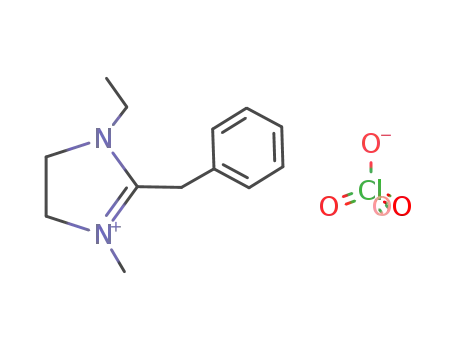 Molecular Structure of 109153-08-4 (1H-Imidazolium, 1-ethyl-4,5-dihydro-3-methyl-2-(phenylmethyl)-,perchlorate)